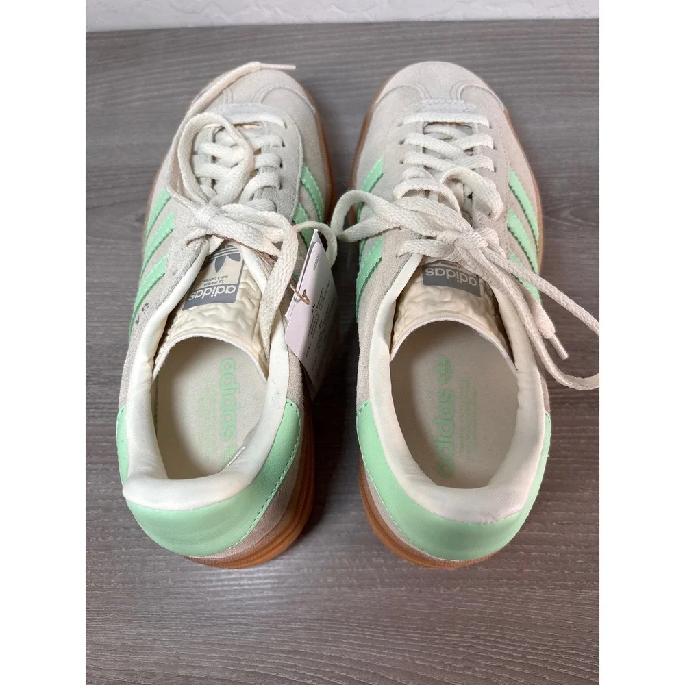 Adidas Gazelle Bold Off White Mint Green Gum‎ Platform Sneakers JQ7410 Youth 4.5